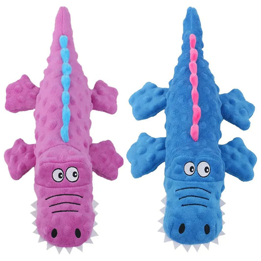 Cool Crocodile Dog Toys Durable Dog Chew Toy Dog Squeak Toy with Fun Crinkle Paper Plush Pet Toys Suitable for Small Medium Dogs