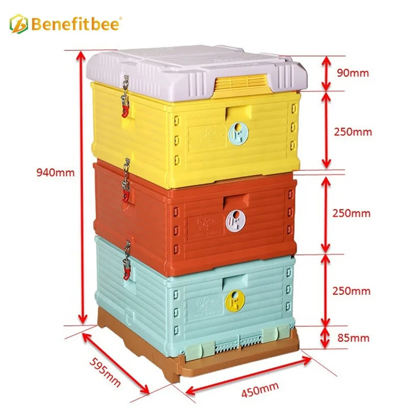 Benefitbee manufacturer 10 frames multifunction 3 layers Langstroth plastic beehive