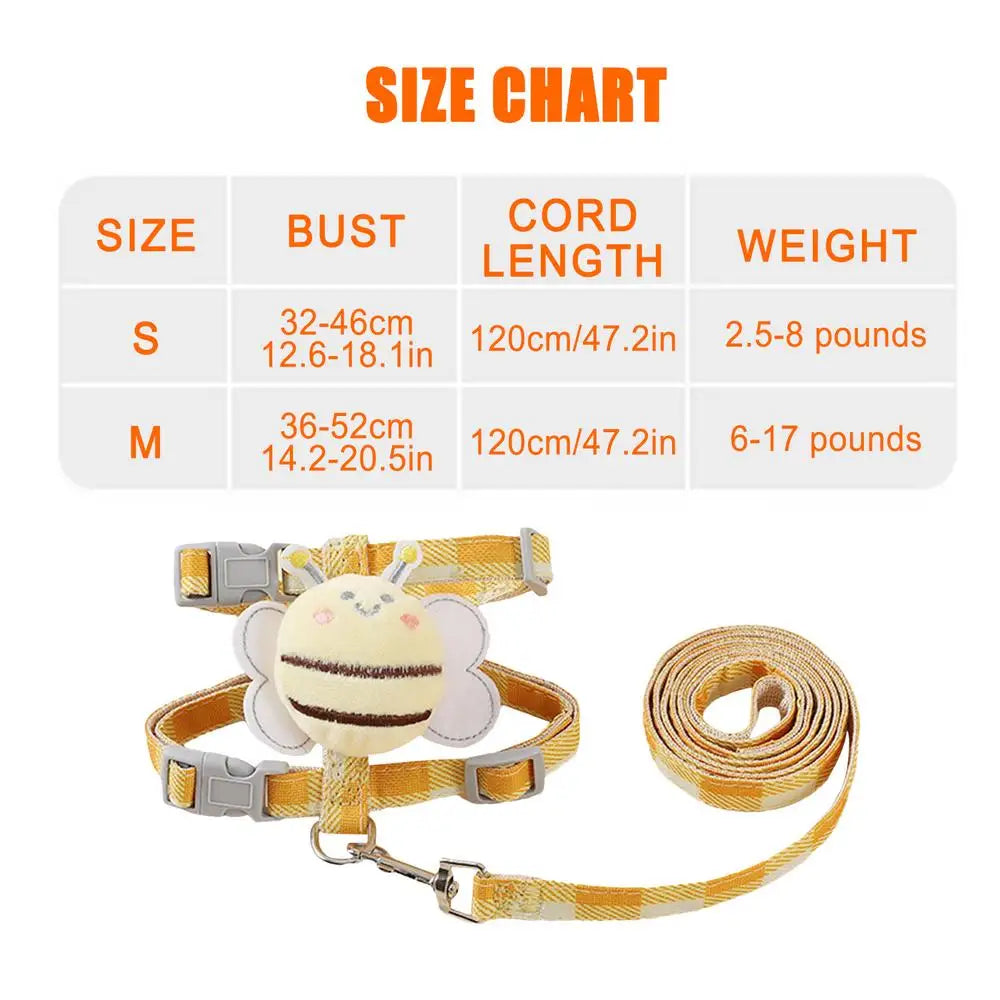 Dog Harness with Strap Pet Walking Strap Set Dog Walking Tool with Adjustable Buckles for Traveling Picnic Going Out Camping