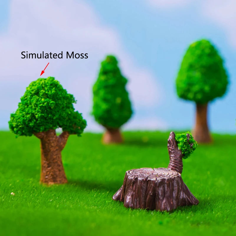 Simulated Moss Small Tree Aquarium Ornaments Decoration Artificial Resin Tree for fish Tank Creative Ornament Background Home