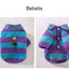 Velvet Warm Pet Cat Sweatshirts Chihuahua Half Sleeve Denim Collar Designer Striped Puppy Winter Clothes Soft Overalls for Yorks