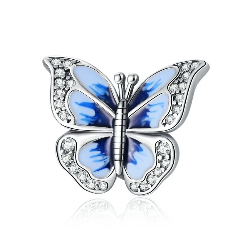 New 925 Sterling Silvering Butterfly Bees Bird Charm of ley 925 Chain Beaded Fit Original Pandora Bracelet DIY Ladies Jewelry