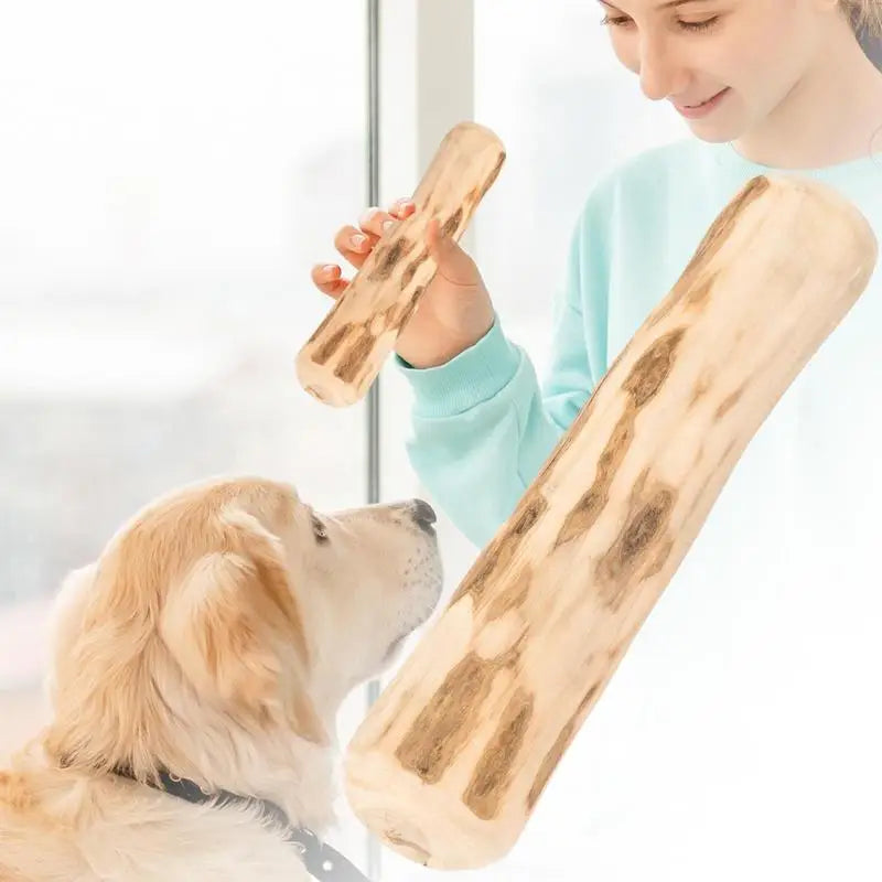 Real Wooden Dog Chew Toys Safe Interactive Pet Chew Stick Natural Dog Teeth Cleaning Hard Portable Sticks For Puppy Travel Toy