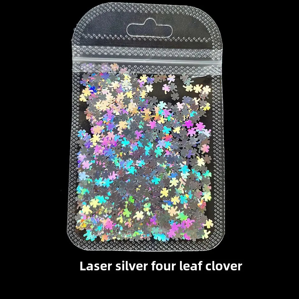 Cross-border Supply 10G BaG Laser Sequins Laser Four-pointed Star Butterfly Star DIY Crystal Glue Material