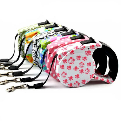 5m Durable Dog Leash Automatic Retractable Nylon Dog Lead Extending Puppy Walking Leads for Small Dog Chihuahua Pug Pet Supplies
