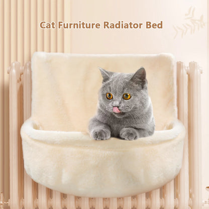 Pet Hanging Cat Bed Removable Cat Hammock Pet Bed for Radiator Cradle Hammock Durable Metal Frame Bed Cat Accessories Up to 30kg
