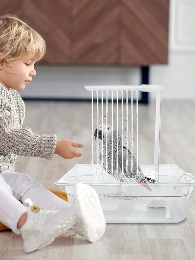 Bird Shower Box Automatic Shower Tub Multipurpose Bird Bathtub Parrot Bath Box For Pet Brids Parakeet Cleaning Supplies