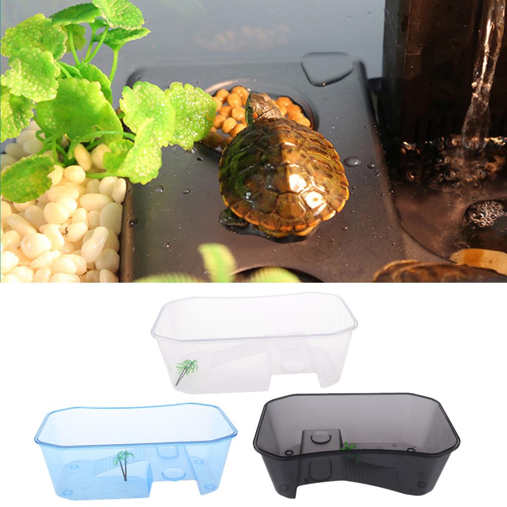 Reptile Turtle Tortoise Vivarium Box Aquarium Tank with Basking Ramp 3 Colors