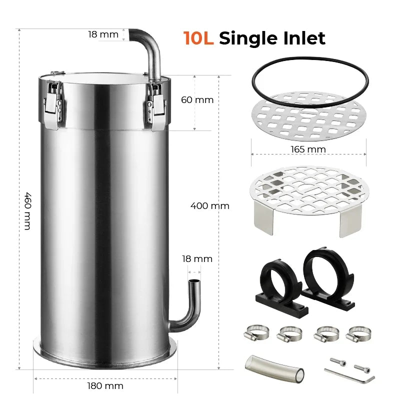Aquarium External Filter Barrel ADA Style Fish Tank Grass Tank Stainless Steel Pro Canister Filter Premium Filter Barrel 어항 악세사리
