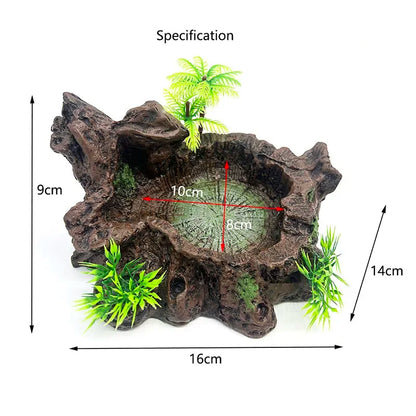 Resin Aquarium Pet Reptile Feeder Bowl Basin Food Water Pot Reptile Turtle Tortoise Scorpion Lizard Crabs Supplies Large Size