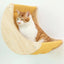 1Pc Wall Mounted Cat Hammock Ladder and Platform Moon Shaped Wooden Climbing Shelf Cats Furniture for Kitty Playing and Sleeping
