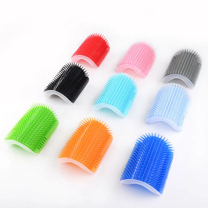 Pet Cat Brush Massage Device Hair Removal Comb Cat Toy Plastic Scratch Bristles Arch Massager Self Grooming Cat Corner Scratcher
