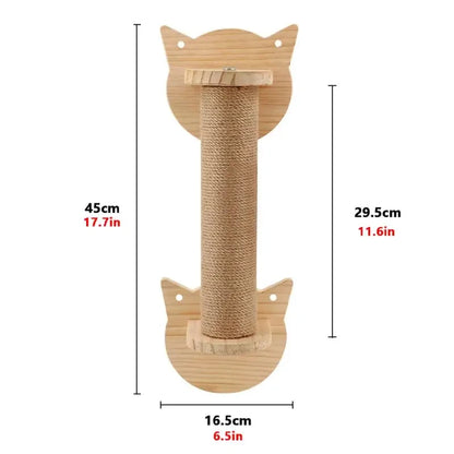 Cat Climbing Shelf Furniture Wall Mounted Cat Hammock and Wooden Stairway with Scratching Post for Cats Indoor Playing and Rest