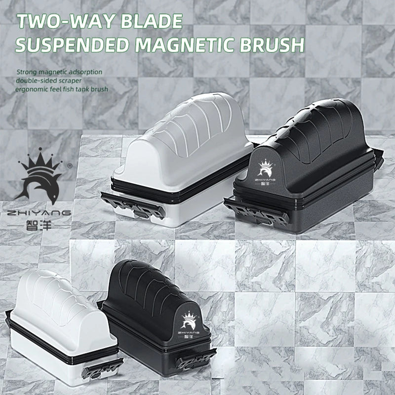 New Magnetic Aquarium Fish Tank Brushes Floating Clean Glass Window Algae Scraper Cleaner Brush Aquarium Accessories Two Blades