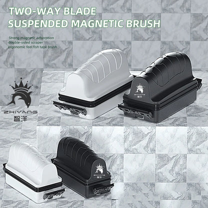 New Magnetic Aquarium Fish Tank Brushes Floating Clean Glass Window Algae Scraper Cleaner Brush Aquarium Accessories Two Blades