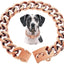 23MM Gold Chain Dog Collar Luxurious Sliver Gold Cuban Link Dog Collar with Secure Snap Buckle for Medium and Large Pit Bulls