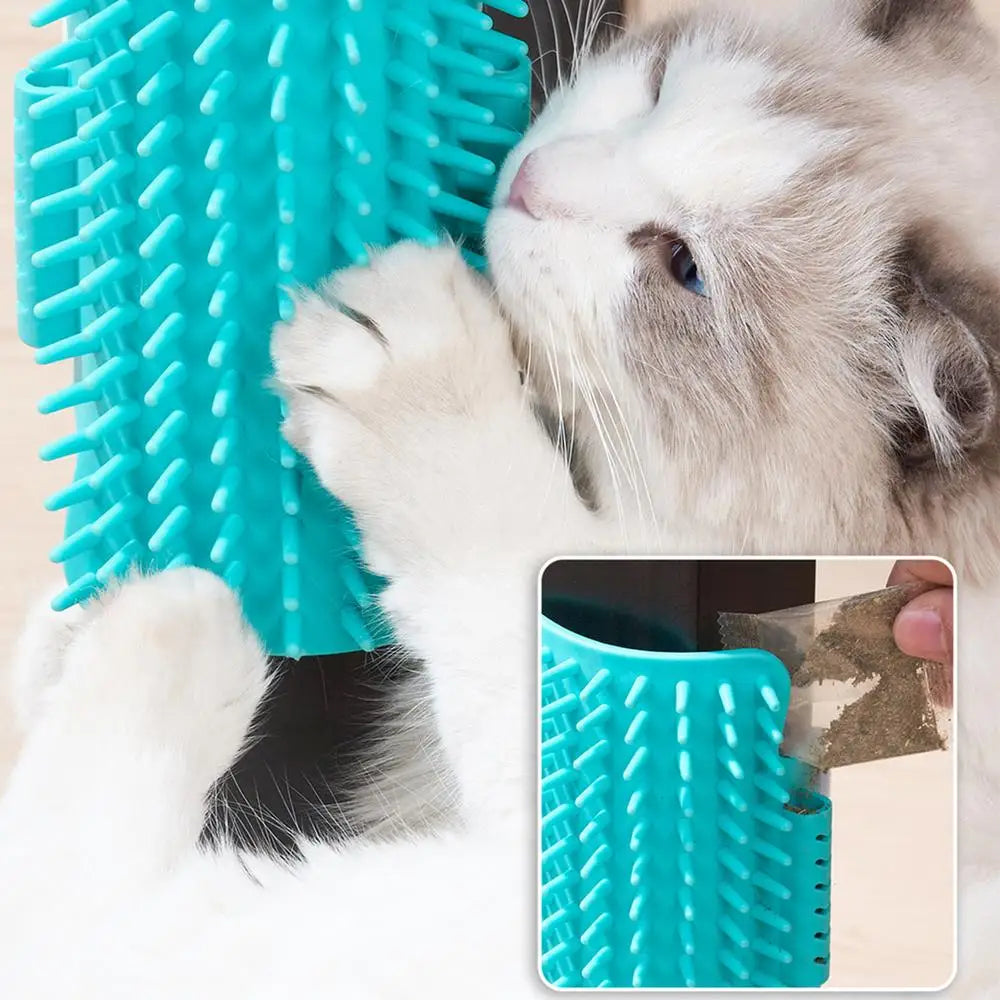 Cat Self Groomer High Elasticity Self Cleaning Tickling Comb Pet Brush Pet Hair Cleaner Brush With Round-Head Comb Teeth For