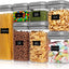 7pcs/set Food Storage Containers Plastic with Lids Kitchen Storage for Rice Sugar Flour Pasta Cereal Storage Containers
