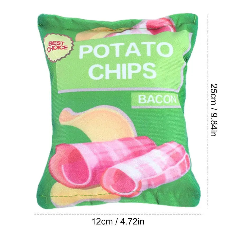 Dog Toy Potato Chip Bag Squeaky Snack Bag Dog Toy Molar Toy Snack Bag Dog Toy Interactive Plush Pet Toy Puppy Teething Toy