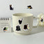 Etori Life 46pcs PVC Cute Cartoon Japanese Black Cat Pattern Student DIY Cups,Scrapbooks,Laptops Decoration Stickers