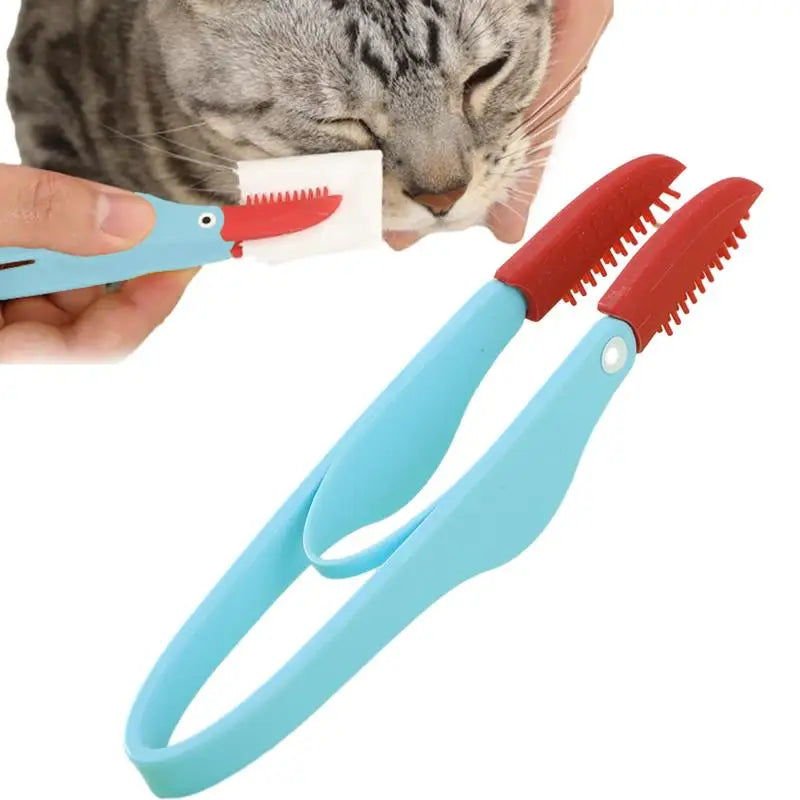 Dog Eye Comb Silicone Brush Head Pet Comb For Tear Stains With Anti-Slip Handle Durable Dog Eye Booger Remover Soft for Pets