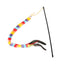 Rainbow Caterpillar Teaser Cat Stick Feather Top Durable Bite Resistant Pet Cat Toy Interactive Lightweight Handle Kitten Tools