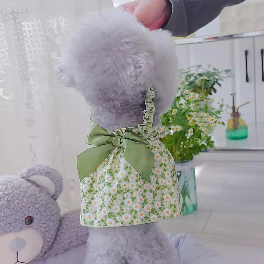 Cotton Puppy Dog Princess Dress for Small Dogs Suspender Skirt Summer Thin Pet Clothes Chihuahua Poodle Yorkies mascotas Dresses