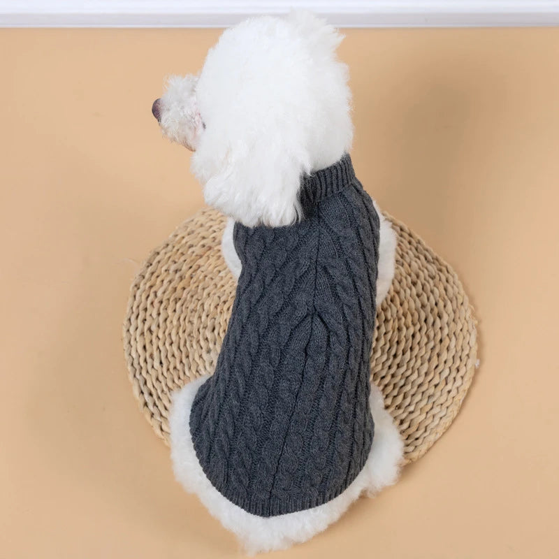 Teddy Bear Small Dog Clothes Solid Color Warm Winter Sweaters for Cats Lightweight Knitting Vest Leisure Outdoor Pet Overalls