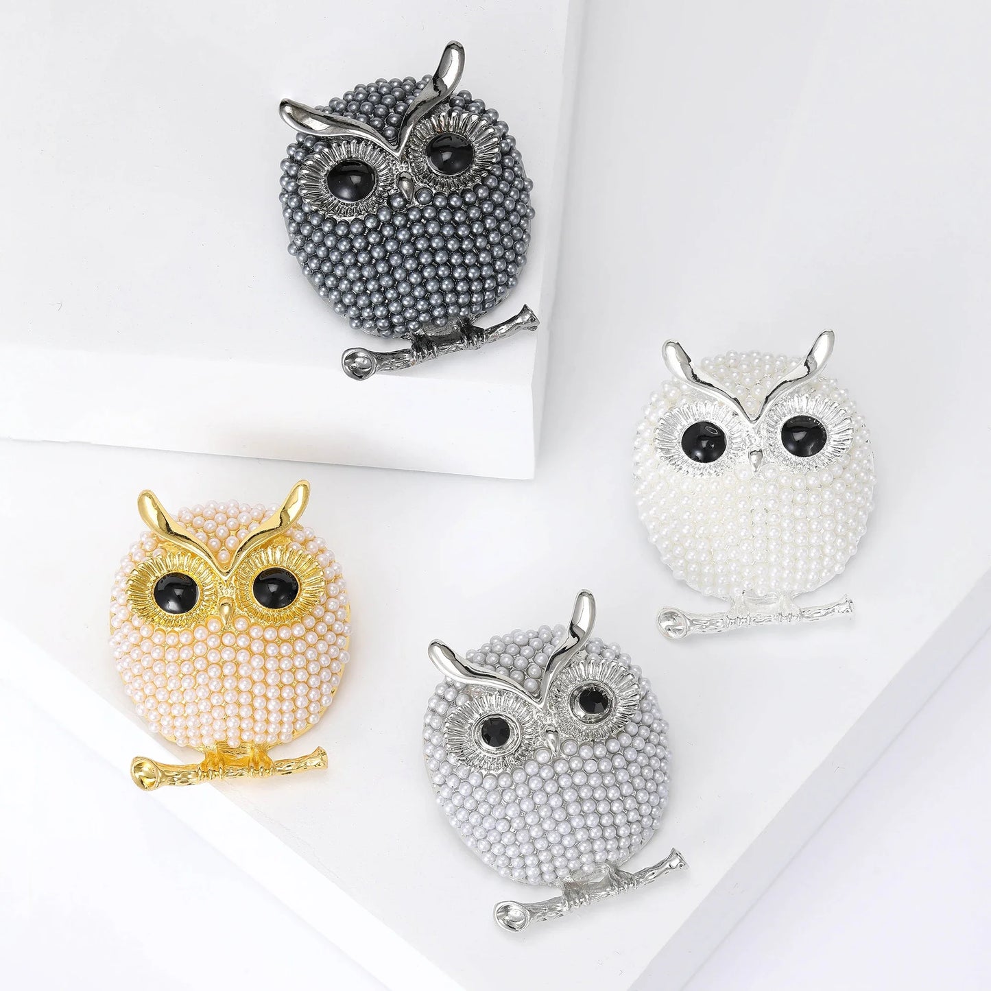 Rhinestone Owl Brooches for Women Unisex 4-Color Cute Birds Party Casual Pins Banquet Party Backpack Gifts Jewelry Accessories