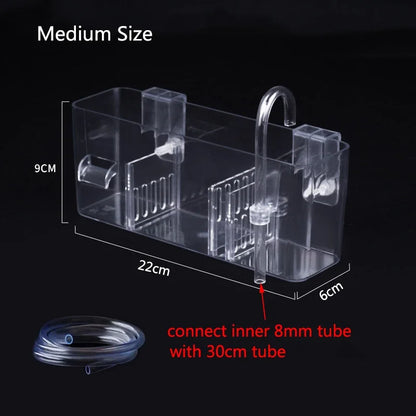 3in1 Fish Tank External Filter Box Plastic Filter Dry and Wet Separation Small Silent External Suspend Aquarium Drip Overflow