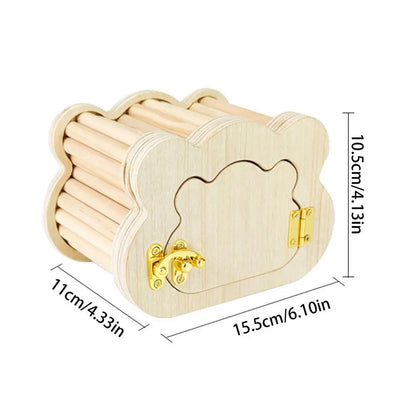 Wooden Hamster Hideout Cute Cloud-Shaped Tiny Wooden House Small Animals Habitat Hut Pets Pets WoodlandHouse Habitats Decor