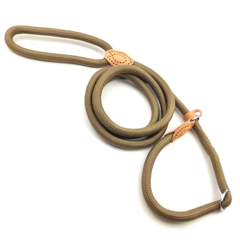 Dog Leash Slip Rope Lead Leash Heavy Duty Braided Rope Adjustable Loop Collar Training Leashes for Small Medium Large Dogs 180cm