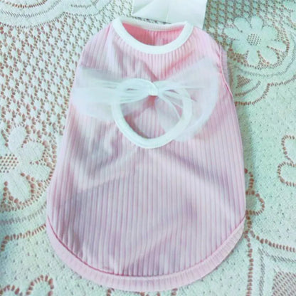 Vest for Dogs Solid Bow Dog Clothes for Small Dogs Sexy Backless Dog Costume Chihuahua Bichon 2024 Girls Dog Shirt Puppy T-Shirt