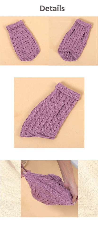 Teddy Bear Small Dog Clothes Solid Color Warm Winter Sweaters for Cats Lightweight Knitting Vest Leisure Outdoor Pet Overalls