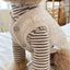 Coffee Strips Pet Dog Clothes for Chihuahua High Collar Autumn Warm Cat Sweatshirt Overalls Soft Velvet Cat Puppy Bottom T Shirt