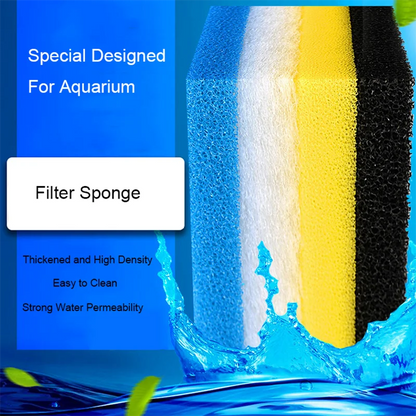Black, Blue, Yellow 32cmx12cmx2cm Filtration Foam Aquarium Fish Tank Biochemical Filter Sponge Pad Skimmer Sponges Supply Tank