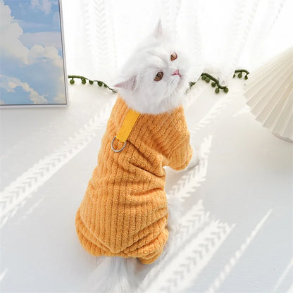 Winter Dog Jumpsuit Solid Pet Clothes for Small Medium Dogs Thermal Fleece Dog Pajamas Onesie Sleepingwear Puppy Overalls
