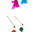 Cat Toy Cat Teaser Sticks Rattan Ball Funny Cat Stick Cat Supplies Funny Cat Ball Toy Interactive Nibbling Cat Rod Feathers