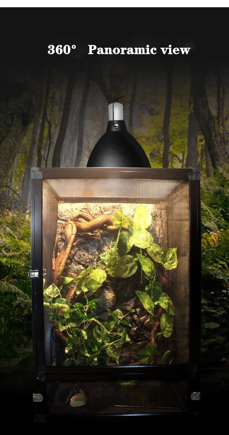 Reptile Detachable Habitat Tank Terrarium Transparent Aluminium Air Screen Cage Front Opening Door Full View Lizard Chameleon