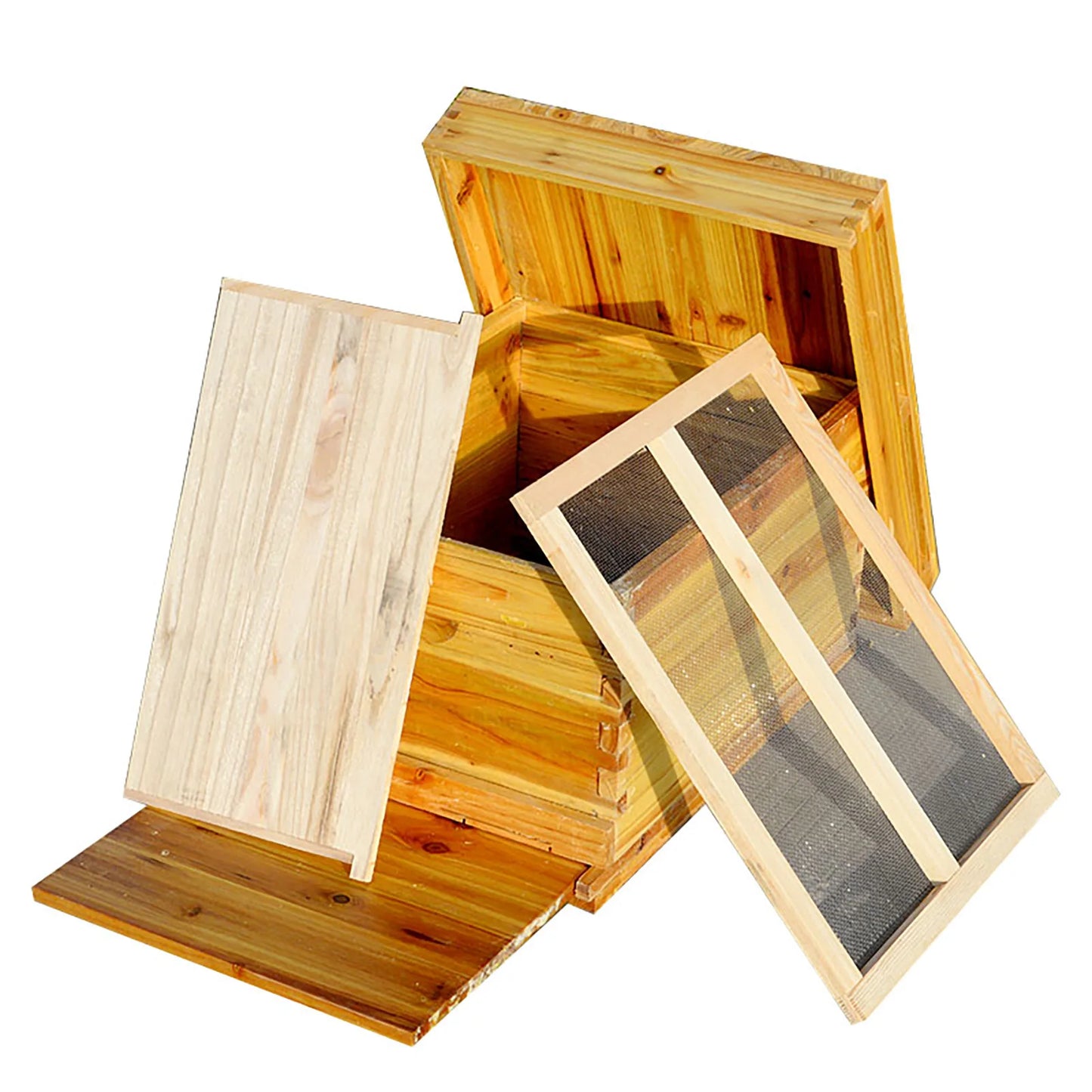 10 Frame Bee Hive, Complete Beehive Kit Beeswax Coated Beehive Include Frames, Bee Hive Boxes Starter Kit for Bee Keekeepers