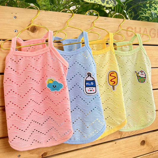 Spring and summer small dog clothing minimalist suspender thin breathable small and medium-sized dog pet cat clothing supplies