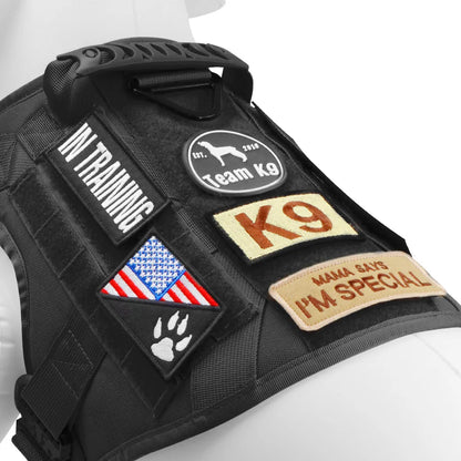 12 Pieces Tactical Patch Bundle for Dog Vest Harness Collar Personalized Patches Tags Sticker K9 Label Military Service Dog