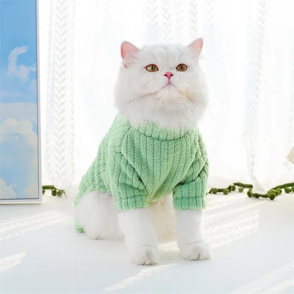 Winter Pet Clothes Dog Jumpsuit Fleece Dog Warm Coat Solid Soft Puppy Sweatshirt Chihuahua French Bulldog Costume Dog Pajamas