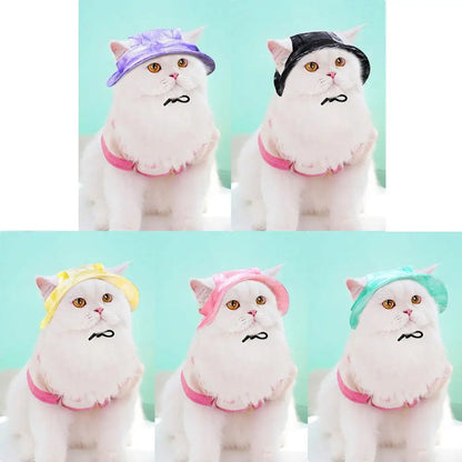 Dog And Cat Sun Hat Anti-strangle Hat Anti-fall Exposed Ears Adjustable Rope Buckle Bucket Hat Pet Supplies Colorful Large Size