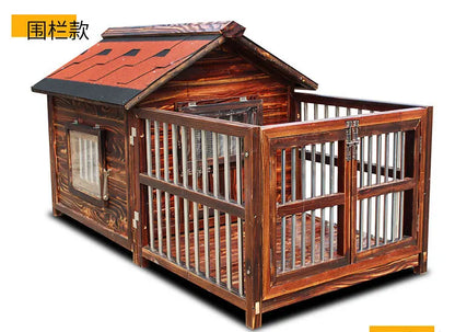 4XL Pet Kennel Large Dog Summer Cooler All Seasons Universal Medium Dog Kennel Solid Wood Removal and Washing