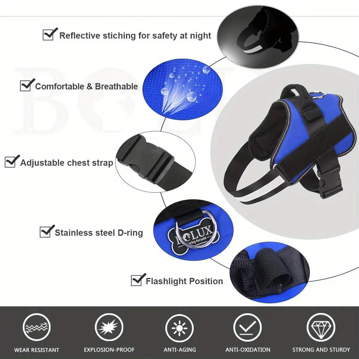 Dog Harness Reflective Dog Harness Small Medium Dogs Comfortable Secure Pet Harness Supplies Dog Accessories