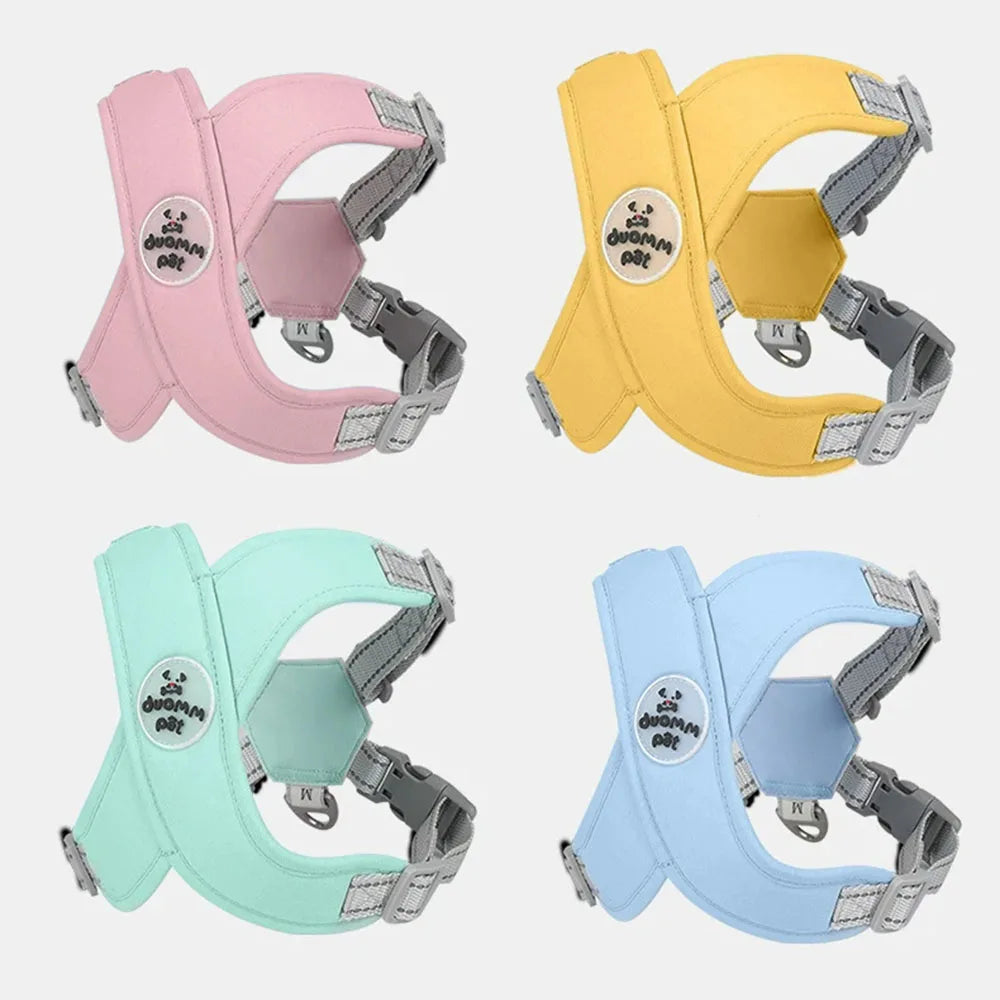 X Dog Harness and Leash Set Breathable Pet Chest Strap Reflective French Bulldog Vest Harness for Small Medium Dogs Puppy Collar