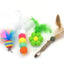 Cross-border cat teasing stick replacement head rainbow caterpillar wood teana stick cat toy funny cat bell hair ball replace...