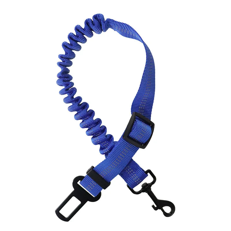 Dog Car Leash Seat Belt Attachment for Dogs Cats Pets Adjustable Safety Elastic Lead Harness for Cars with Elastic Nylon Buffer