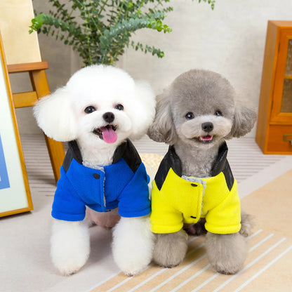 Fleece Dog Jacket Winter Warm Thicken Sherpa Lined Dog Coat for Small Dogs Beagle Puppy, Cold Weather Pet Apparel Winter Clothes